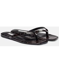 TOTEME - Croco-Embossed Flip-Flops - Lyst