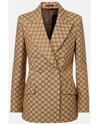 Gucci - Cotton-Blend Gg Jacquard Blazer - Lyst