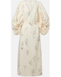 Altuzarra - Corrie Belted Floral Cotton Midi Dress - Lyst