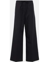 TOTEME - High-Rise Cotton Wide-Leg Pants - Lyst