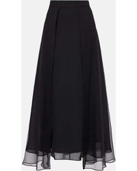 Brunello Cucinelli - Jupe Midi En Satin De Soie - Lyst