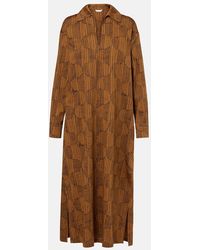 Max Mara Citrus Poplin Long Dress in Brown | Lyst Canada