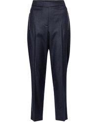 Stella McCartney Claire Cropped Wool Trousers - Blue