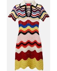 La DoubleJ - Chevron Crochet Cotton Polo Dress - Lyst