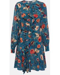 Ulla Johnson - Bedrucktes Minikleid Salima Aus Seide - Lyst