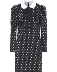 RED Valentino Miniabito a pois in raso stretch - Nero
