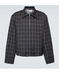 Our Legacy - Mini Checked Wool And Linen Blouson Jacket - Lyst