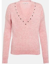 Alessandra Rich - Embellished Wool-Blend Sweater - Lyst