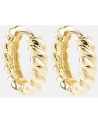 STONE AND STRAND - Brioche 10kt Yellow Gold Hoop Earrings - Lyst