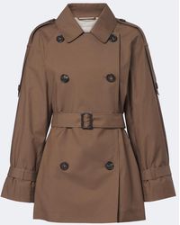 Max Mara - Cropped Cotton-Blend Twill Trench Coat - Lyst