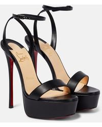 Christian Louboutin - Loubi Queen Alta 150 Leather Platform Sandals - Lyst