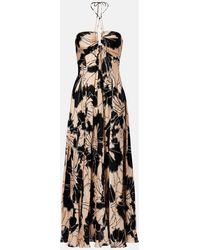 Poupette - Carla Floral Halterneck Maxi Dress - Lyst