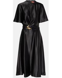 Altuzarra - Honey Belted Silk Satin Midi Dress - Lyst