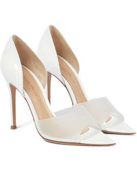 Gianvito Rossi - Bree Patent Leather And Pvc Peep-toe Pumps - Lyst