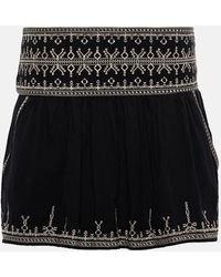 Isabel Marant - Picadilia Embroidered Cotton Miniskirt - Lyst