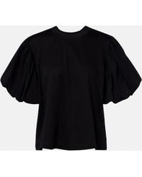 Noir Kei Ninomiya - Puff-Sleeve Cotton Jersey T-Shirt - Lyst