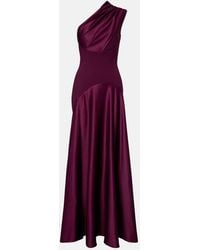 Solace London - Gabriela Draped One-Shoulder Satin Gown - Lyst