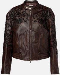JACQUES WEI - Beaded Leather Jacket - Lyst