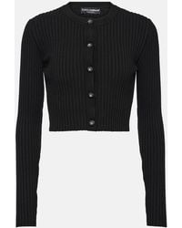 Dolce & Gabbana - Ribbed-Knit Cropped Cardigan - Lyst