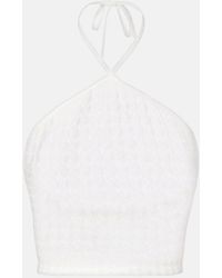 Missoni - Open-Knit Halterneck Lame Crop Top - Lyst