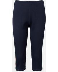 Gucci - Web Stripe Ribbed-Knit Jersey Capri Pants - Lyst