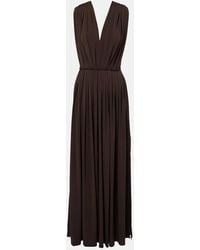 Max Mara - Pleated Gathered Maxi Dress - Lyst