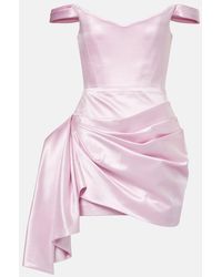 Alex Perry - Draped Duchess Satin Minidress - Lyst