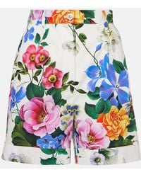 Dolce & Gabbana - Shorts With Floral Motif - Lyst