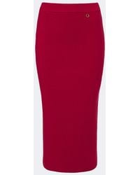 Moncler - Wool And Cashmere-Blend Midi Skirt - Lyst