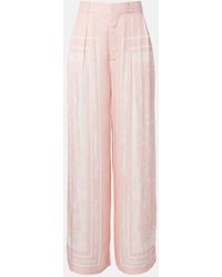 Balmain - Printed Satin Palazzo Pants - Lyst