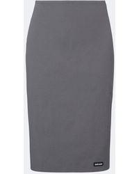 Miu Miu - Cotton-Blend Poplin Pencil Skirt - Lyst