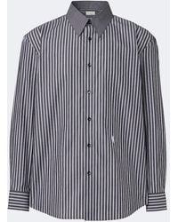 Saint Laurent - Cassandre Striped Cotton Poplin Shirt - Lyst