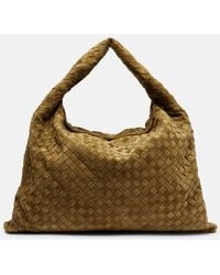 Bottega Veneta - Hop Intrecciato Large Suede Tote Bag - Lyst