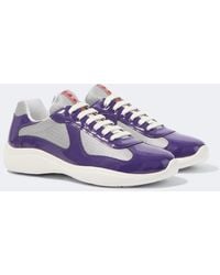 Prada - America's Cup Leather-Trimmed Sneakers - Lyst