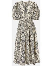 Ulla Johnson - Harriet Printed Cotton Poplin Midi Dress - Lyst