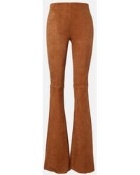 Stouls - Gege High-Rise Suede Flared Pants - Lyst