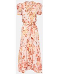 Poupette - Baba Floral Cotton Wrap Dress - Lyst