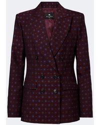 Etro - Floral Wool And Cotton Jacquard Blazer - Lyst