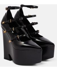 Versace - Satin Wedge Pumps - Lyst