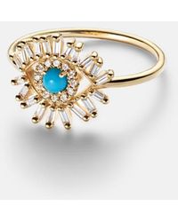 Suzanne Kalan - Evil Eye Mini 18Kt Ring With And Diamonds - Lyst