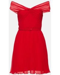 Self-Portrait - Off-Shoulder-Minikleid Aus Chiffon - Lyst