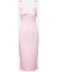 Rebecca Vallance - Aymee Satin Midi Dress - Lyst