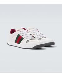 Gucci - Screener Leather-Trimmed Sneakers - Lyst