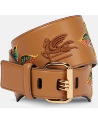Etro - Embroidered Leather Belt - Lyst