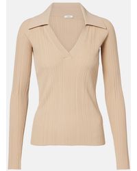 JOSEPH - Chelia Ribbed-Knit Polo Sweater - Lyst
