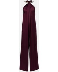 Stella McCartney - Embellished Halterneck Satin Jumpsuit - Lyst