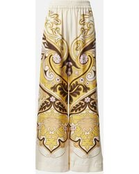 La DoubleJ - Spells Placee Printed Silk Twill Palazzo Pants - Lyst