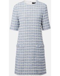 Versace - Checked Cotton-Blend Tweed Minidress - Lyst