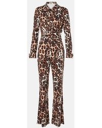 Diane von Furstenberg - Michele Leopard-Print Jumpsuit - Lyst