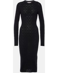 Ami Paris - Midikleid Aus Baumwolle Und Wolle - Lyst